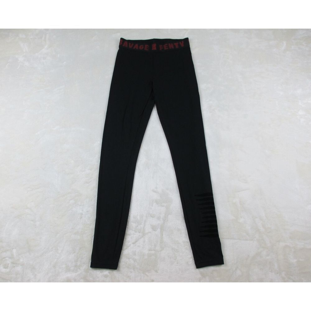 Savage X Fenty Pants Womens Small Black Leggings Yoga Lounge Gym Ladies